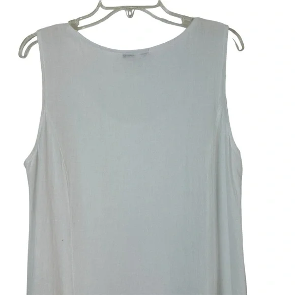 Vasna White Linen Maxi Dress Patch Pockets Sleeveless Women’s XL Made in Italy - Picture 3 of 9